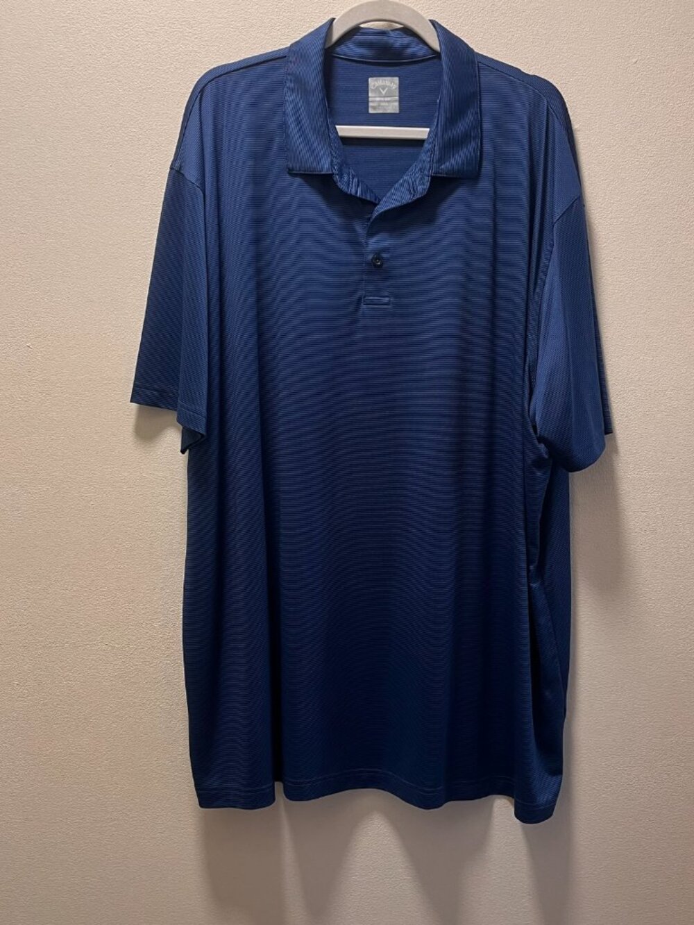 Callaway Sporty Performance Striped Polo Shirt, Men’s Sz XXXL, Blue & Black